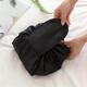 Polyester Solid Color Drawstring Cosmetic Bag Travel Portable Lazy Storage Bag