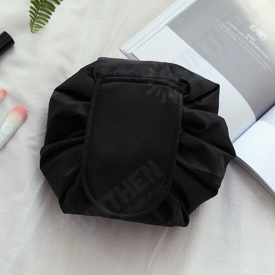 Polyester Solid Color Drawstring Cosmetic Bag Travel Portable Lazy Storage Bag