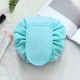 Polyester Solid Color Drawstring Cosmetic Bag Travel Portable Lazy Storage Bag
