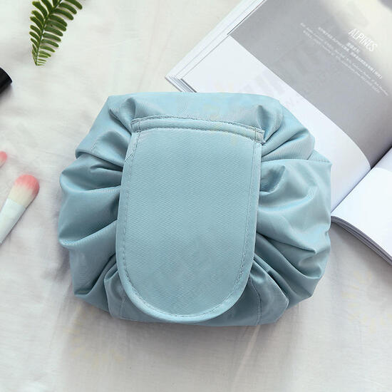 Polyester Solid Color Drawstring Cosmetic Bag Travel Portable Lazy Storage Bag