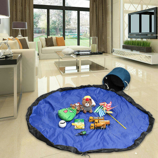 Portable Kids Toy Storage Bag Drawstring Play Mat For Toys Clean-up Storage Container