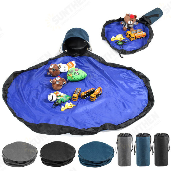 Portable Kids Toy Storage Bag Drawstring Play Mat For Toys Clean-up Storage Container