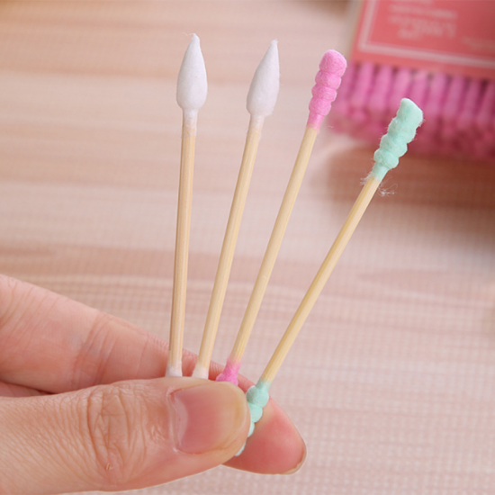100pcs/ Pack Double Head Cotton Swab Disposable Women Makeup Cotton Buds Tip For Wooden Sticks Ears Clean Health Care Tools
