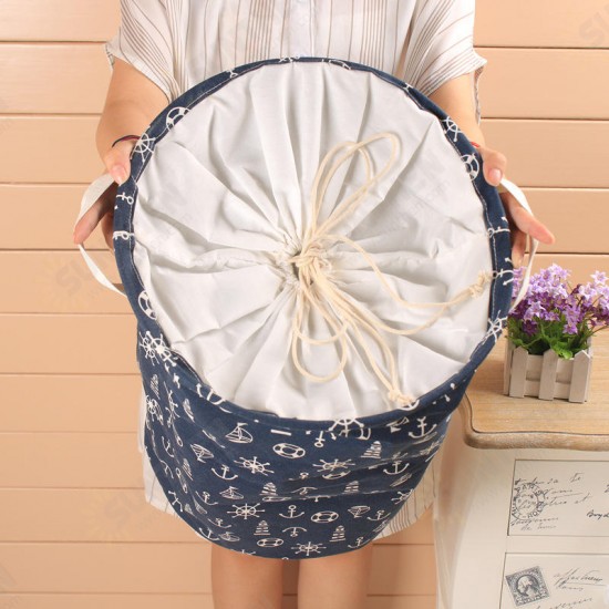 35x45cm Waterproof Durable Cloth Storage Baskets High Capacity Cotton Linen Laundry Box Organizer