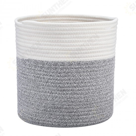 3PCS Cotton Rope Woven Basket Bathroom Laundry Basket Dirty Clothe Container USA