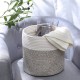 3PCS Cotton Rope Woven Basket Bathroom Laundry Basket Dirty Clothe Container USA