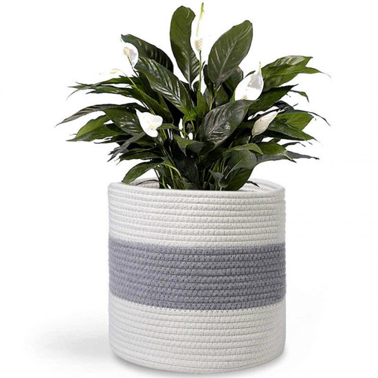 Cotton Woven Storage Basket Flower Plant Pot Vase Household Goods Organizer Bag