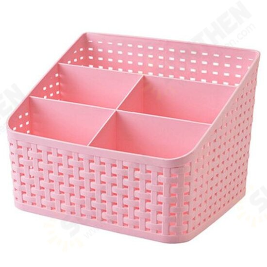 Imitation Rattan Colorful Multifunctional Cosmetics Remote Control Desktop Storage Basket