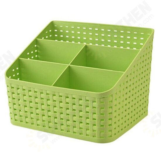 Imitation Rattan Colorful Multifunctional Cosmetics Remote Control Desktop Storage Basket