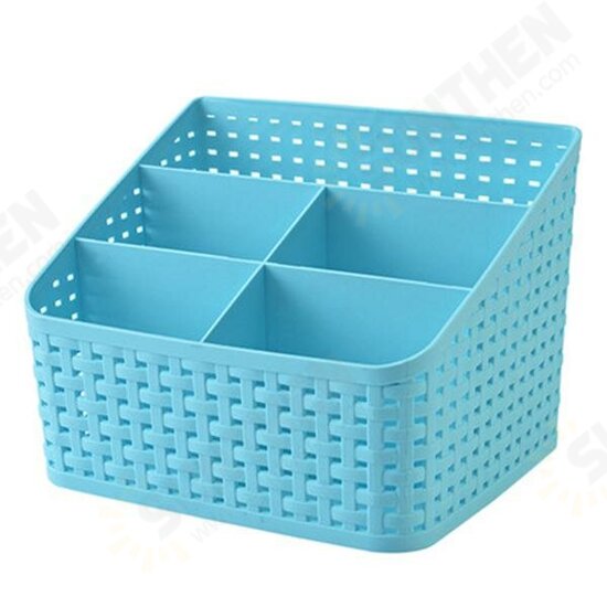 Imitation Rattan Colorful Multifunctional Cosmetics Remote Control Desktop Storage Basket