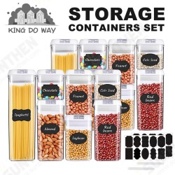 7PCS Airtight Stackable Dry Food Storage Container Cereal Transparent Kitchen 7PCS Airtight Stackable Dry Food Storage Container Cereal Transparent Kitchen