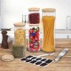 Glass Storage Jar 5 Set Food Storage Containers Airtight Food Jars with Bamboo Wooden Lids