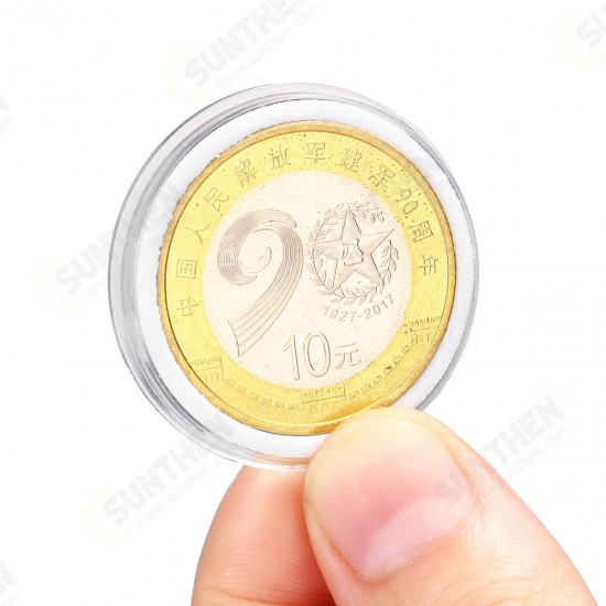 100PCS Rugged Wooden Commemorative Coin Display Case Capsule Holder Storage Collection Box