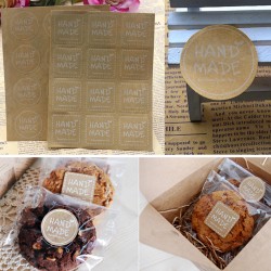 120Pcs Kraft Craft Paper Label Tape Hand Made Seal Sticker DIY Stitch Bags Boxes 120Pcs Kraft Craft Paper Label Tape Hand Made Seal Sticker DIY Stitch Bags Boxes