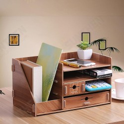 13.8x8x8inch Wooden DIY Storage Box With Drawer Cosmetics Organizer Desktop Home Decorations 13.8x8x8inch Wooden DIY Storage Box With Drawer Cosmetics Organizer Desktop Home Decorations