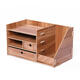 13.8x8x8inch Wooden DIY Storage Box With Drawer Cosmetics Organizer Desktop Home Decorations