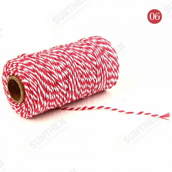 2mm 100m Two-Tone Cotton Rope DIY Handcraft Materials Cotton Twisted Rope Gift Decor Rope Brush