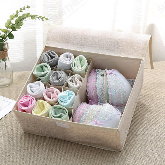 Cotton Underwear Storage Box Organizer Multi-Collapsible Bra Underwear Socks Storage Box Parts Storage Box