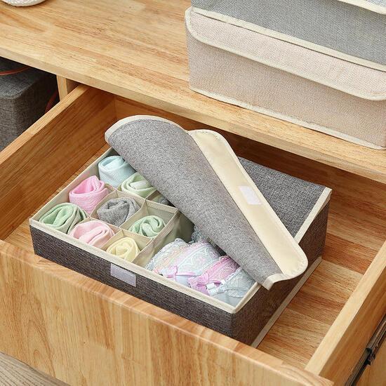 Cotton Underwear Storage Box Organizer Multi-Collapsible Bra Underwear Socks Storage Box Parts Storage Box