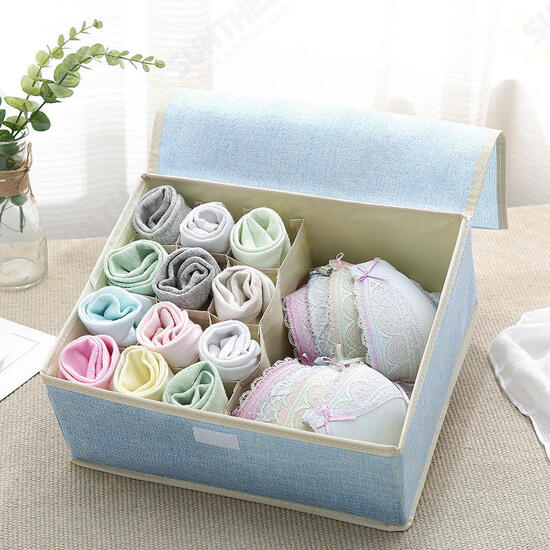 Cotton Underwear Storage Box Organizer Multi-Collapsible Bra Underwear Socks Storage Box Parts Storage Box