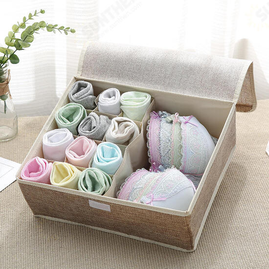 Cotton Underwear Storage Box Organizer Multi-Collapsible Bra Underwear Socks Storage Box Parts Storage Box