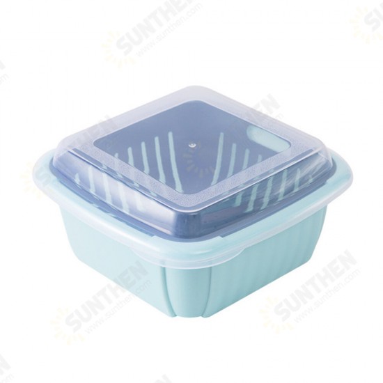 Double Layers Drain Basket Quick Drain Wash Fruits Vegetables Kitchen Tray Storage Basket Kitchen Storage Boxes