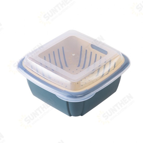 Double Layers Drain Basket Quick Drain Wash Fruits Vegetables Kitchen Tray Storage Basket Kitchen Storage Boxes