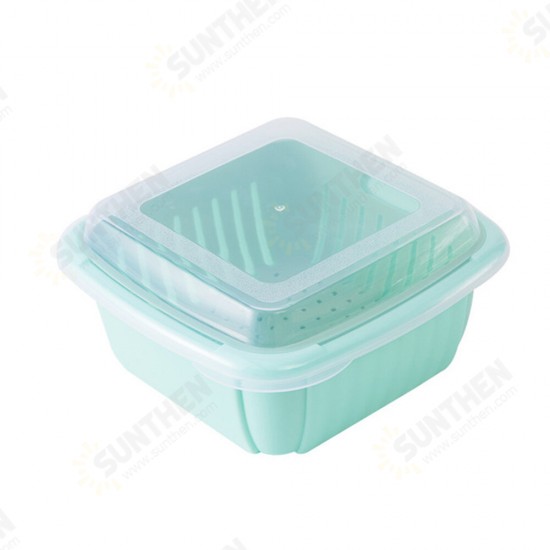 Double Layers Drain Basket Quick Drain Wash Fruits Vegetables Kitchen Tray Storage Basket Kitchen Storage Boxes