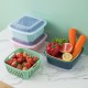 Double Layers Drain Basket Quick Drain Wash Fruits Vegetables Kitchen Tray Storage Basket Kitchen Storage Boxes