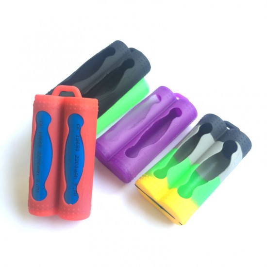 18650 Dual Battery Silicone Cases Protective Covers Colorful Soft Rubber Skin Storage Box