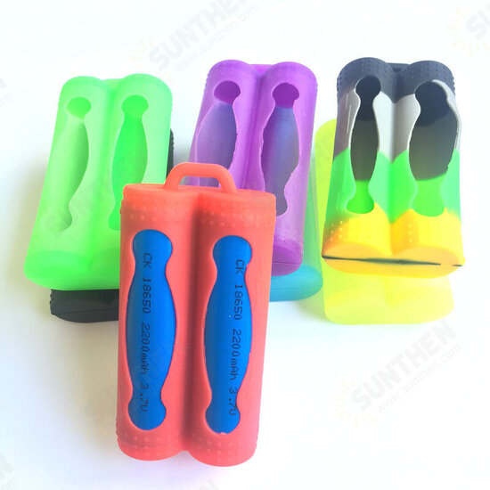 18650 Dual Battery Silicone Cases Protective Covers Colorful Soft Rubber Skin Storage Box