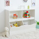 Wooden 4 Cube Storage Organizer Kids Bookcase Bookshelves Storage Organizer for Home Bedroom White