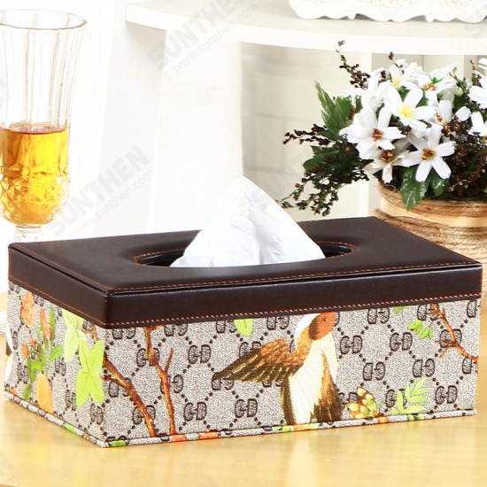 Leather Desktop Car Tissue Box Storage Jewelry Box Reorganize Box Office Pen Container