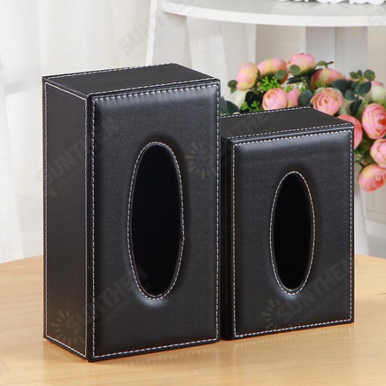 Leather Desktop Car Tissue Box Storage Jewelry Box Reorganize Box Office Pen Container