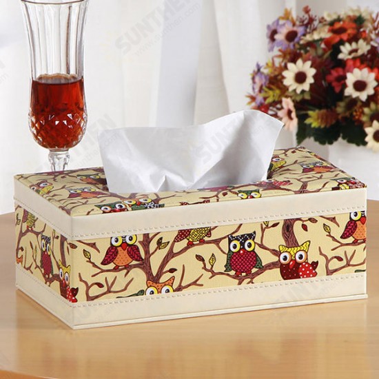 Leather Desktop Car Tissue Box Storage Jewelry Box Reorganize Box Office Pen Container