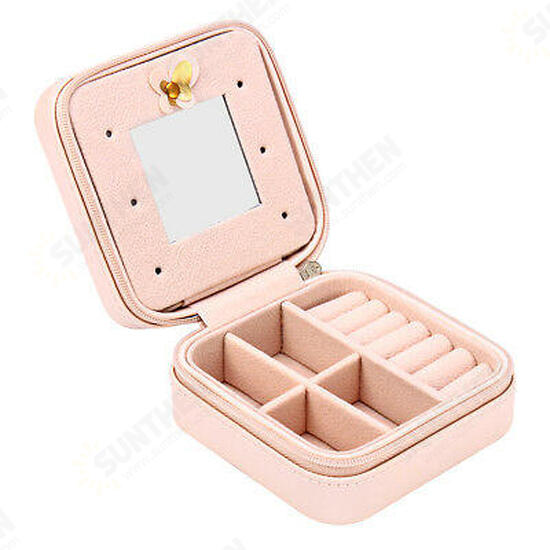 Portable Travel Jewelry Box Case Ring Earring Necklace Storage Display Organizer