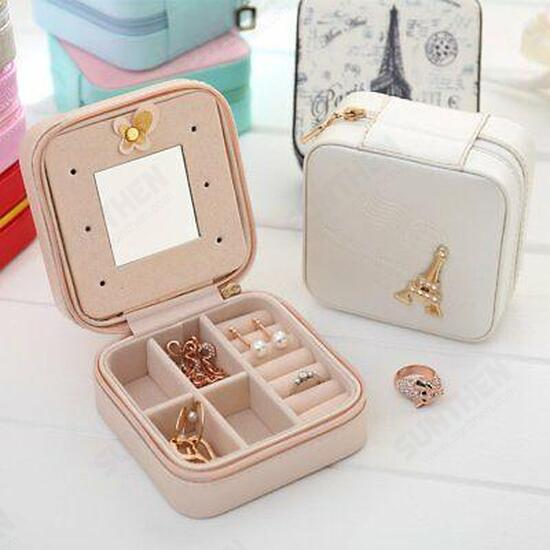 Portable Travel Jewelry Box Case Ring Earring Necklace Storage Display Organizer