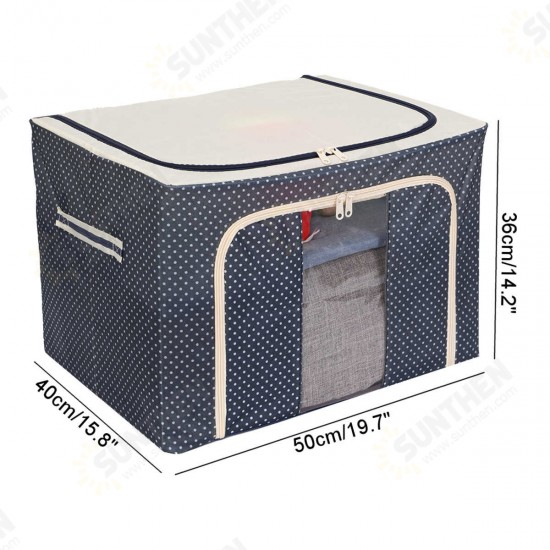 Storage Bags 72L Large Blanket Clothes Organization Containers Bedding Comforters Foldable Organizer Stainless Frame Reinforced Handle Clear Win