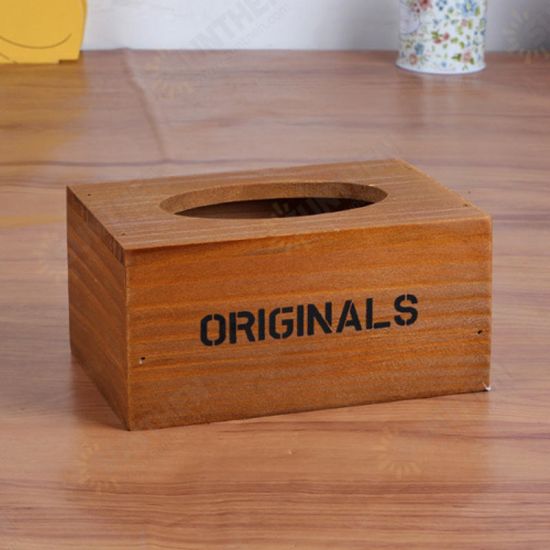 Wooden Antique Vintage Tissue Box Crafted Paper Holder Storage Home Decor Living Room