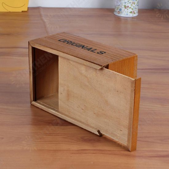 Wooden Antique Vintage Tissue Box Crafted Paper Holder Storage Home Decor Living Room