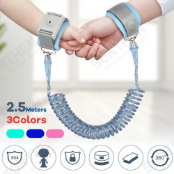 2.5m Children Anti-Lost Wrist Link Safety Harness Adjustable Traction Rope Toddler Kids Baby Wristband 2.5m Children Anti-Lost Wrist Link Safety Harness Adjustable Traction Rope Toddler Kids Baby Wristband