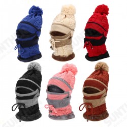 4PCS / Set Winter Thicken Warm Windproof Women Touch Screen Gloves + Neckerchief Scarf + Knitted Pompom Beanie Hat Cap with Fluff + Face Mask 4PCS / Set Winter Thicken Warm Windproof Women Touch Screen Gloves + Neckerchief Scarf + Knitted Pompom Beanie Hat Cap with Fluff + Face Mask