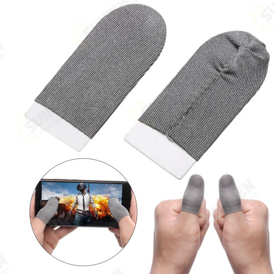 1 Pair Breathable Game Controller Finger Touch Screen Gloves Sweat Proof Gaming Finger Gloves Non-Scratch Sleeve Sensitive Nylon Mobile Touch