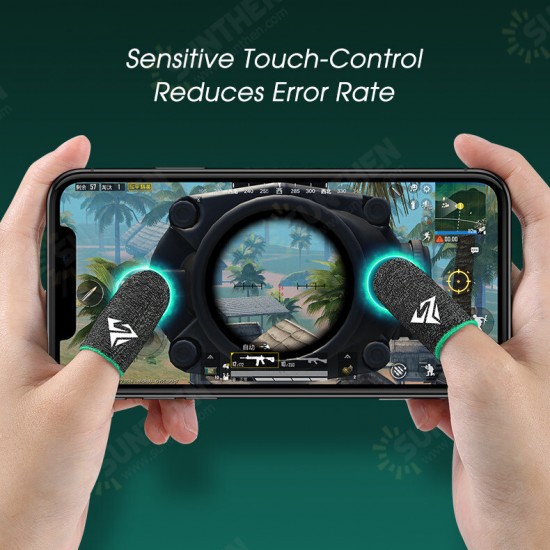 1 Pair Sensitive Breathable Sweatproof E-Sports Touch Screen Thumbs Finger Sleeve for PUBG Mobile Game