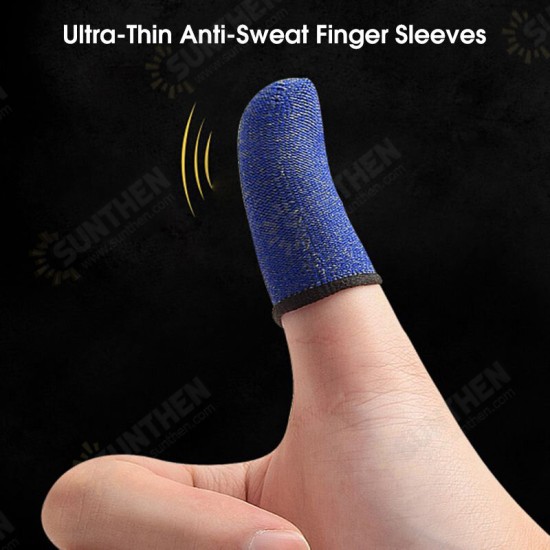 1/2/5 Pairs Silver Fiber/ Carbon Fiber Sweat-proof Professional Touch Screen Thumbs Finger Sleeve for PUBG Mobile Game Gamepad