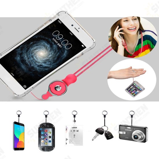 2 in 1 Detachable Universal Phone Ring Holder & Neck Strap Phone Lanyard Work Permit Badge Key Rope for All Smartphone