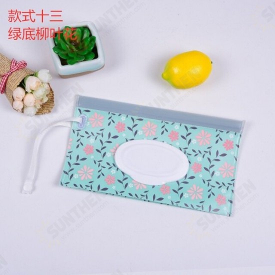 Wet Wipe Box Eco-Friendly Wet Tissue Case Cleaning Wet Wipes Container Case Portable Wet Wipe Bag EVA Snap Strap Wipes Bag