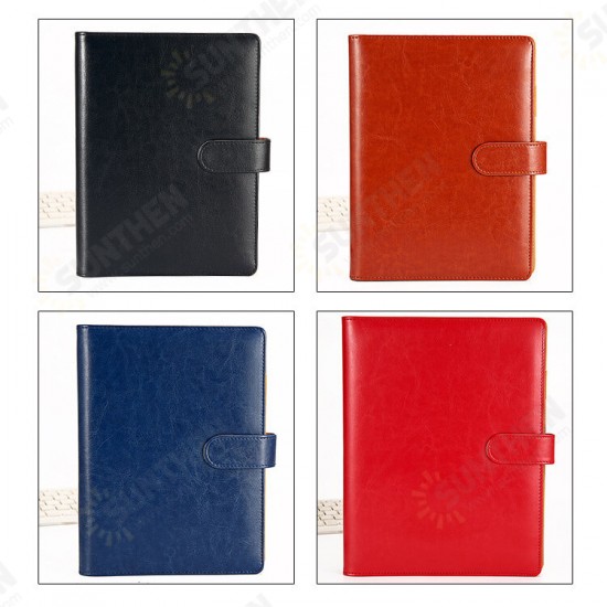 LY Business A5 Magnetic PU Leather Wood-free Paper Loose-leaf Notebook with Card Holder Pen Slot