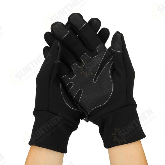 Winter Warm Waterproof 3-Finger Touch Sensitive Outdoors Motorcycle Riding Gloves with Reflective