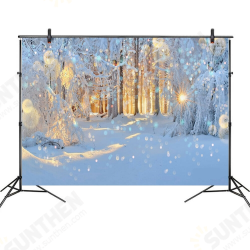5x3FT 7x5FT 8x6FT Winter Snow Light Forest Photography Backdrop Background Studio Prop 5x3FT 7x5FT 8x6FT Winter Snow Light Forest Photography Backdrop Background Studio Prop